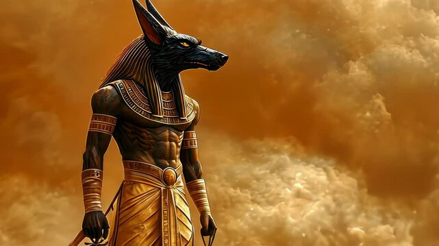Anubis, the Egyptian God of the Dead, afterlife, death, jackal head, mummification, underworld