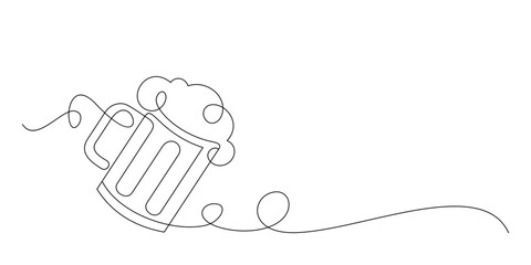 Beer Glass line art style. Party vector elements.