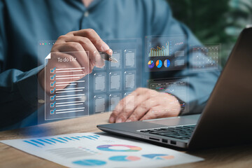 Checklist and Topic of business, To-do list, Planning Calendar Agenda work schedule and Project...