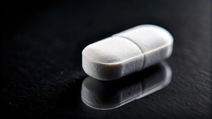 Sedative medication pill on black background