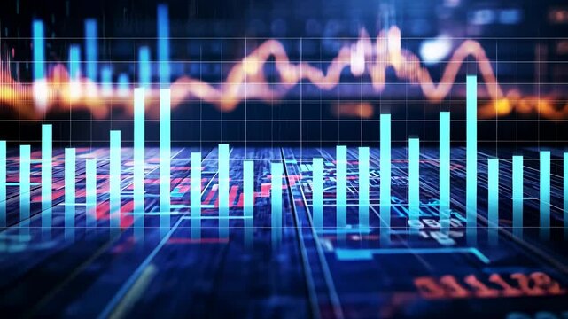 Financial Data Analytics and Growth Charts, graph, bar graph, line graph, statistics, market