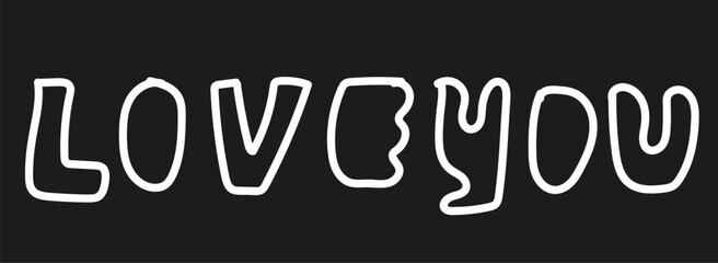 Love you hand drawn wording doodle vector.  Department. 