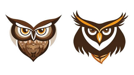 Naklejka premium Sleek and modern owl logo design tailored for the tourism industry. This creative logo combines the essence of nature with contemporary aesthetics, featuring a stylized owl that symbolizes wisdom, 