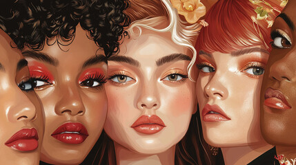 Diverse Friends Fashion Photoshoot: Unique Cultural Outfits in Joyful Moments
