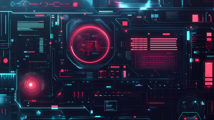 Holographic interface flat design top view tech innovation theme animation vivid. Holographic Interface. Illustration