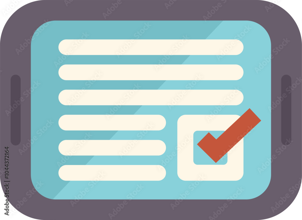 Poster mobile phone is showing a checklist with a check mark, indicating the completion of tasks