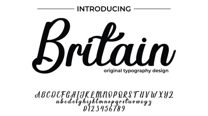 Britain Font Stylish brush painted an uppercase vector letters, alphabet, typeface