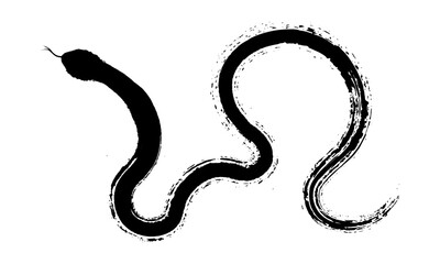 A brush style abstract snake