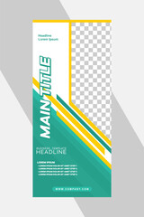 Corporate rollup or X banner design template premium EPS 10