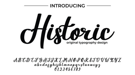 Historic Font Stylish brush painted an uppercase vector letters, alphabet, typeface