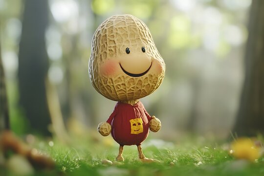 cartoon of happy peanut head