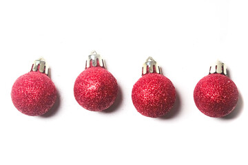 christmas balls isolated on white