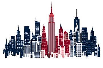 Obraz premium classic New York City skyline, vector background landscape