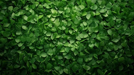 Obraz premium Vibrant green wall adorned with lush leaves, a refreshing display of nature's beauty