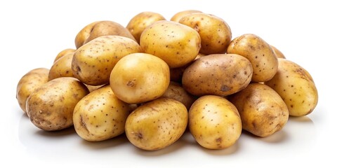 Raw potatoes isolated on white background