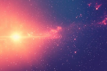 Obraz premium Vibrant Cosmic Sky with Stars and Colorful Nebula