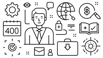 Forty Business Management Icons for Websites and Presentations