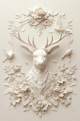 beautiful and attractive wall paper with some flower and animals generated by AI