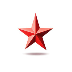 Fototapeta premium Vibrant Red Star Symbolizing Strength and Unity Against a Pitch Black Background for Artistic and Design Purposes