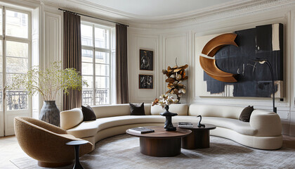 Fototapeta premium Minimalist and unique interior design in the house