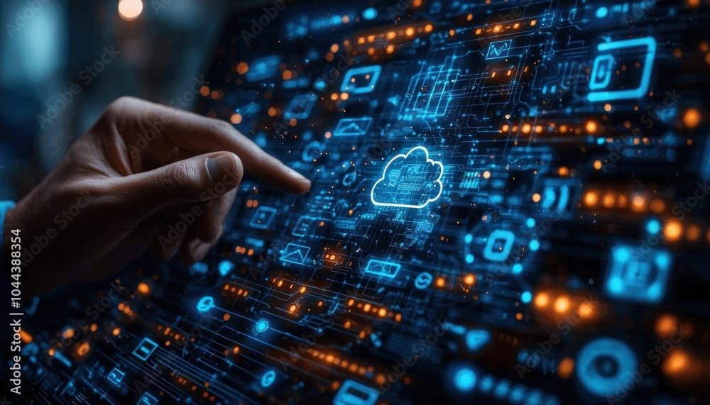 Poster Hand Interacting with a Cloud Computing Interface
