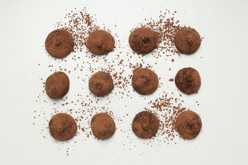 Chocolate truffles, concept of delicious sweet food