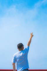 Shanghai Hongqiao Airport - Plane landing and people taking photos