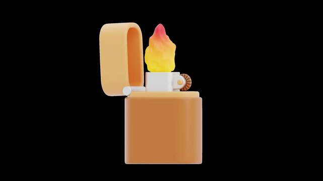 3D Animation of Windproof Fire Lighter | Alpha Channel
