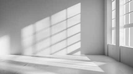 Obraz premium Window Light Casting Shadows on a White Room