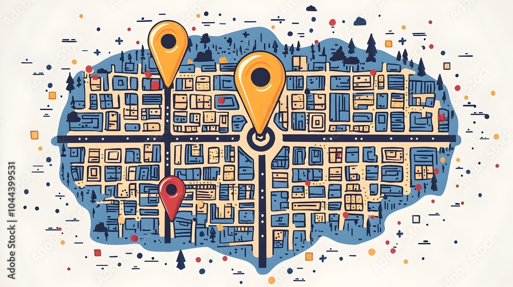 Poster flat design of an expanding map transforming into a structured framework guiding strategic direction