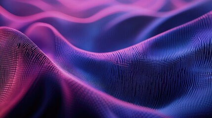 Abstract Purple and Blue Wavy Pattern with Glowing Dots