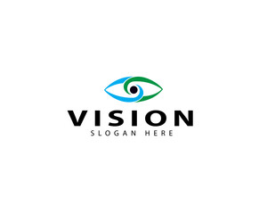 Vision logo for medical or surgical eye practice. precision eye physicians and surgeons.