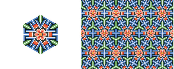 Dan-cheong. Korean traditional decorative patterns of temples.