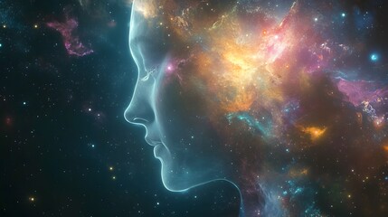 The being's presence commanding a gentle gravity pulling cosmic elements into alignment around it