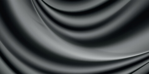 Smooth elegant black satin texture abstract background. Luxurious background design