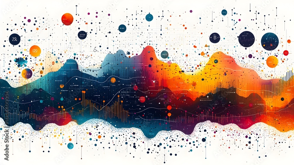 Poster expanding graph lines forming a digital landscape symbolizing the growth and insights gained through