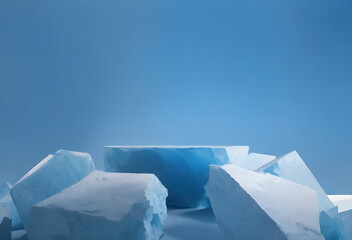 glacier ice pedestal product stand mockup for product sale promotion