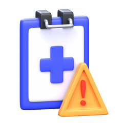 3D Health Warning Icon. Perfect for health-related alerts and notifications