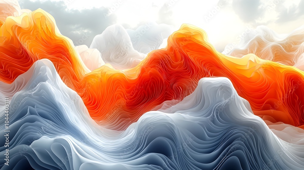 Poster expanding abstract shape design the concept of potential unfolding and the complexity of an evolving