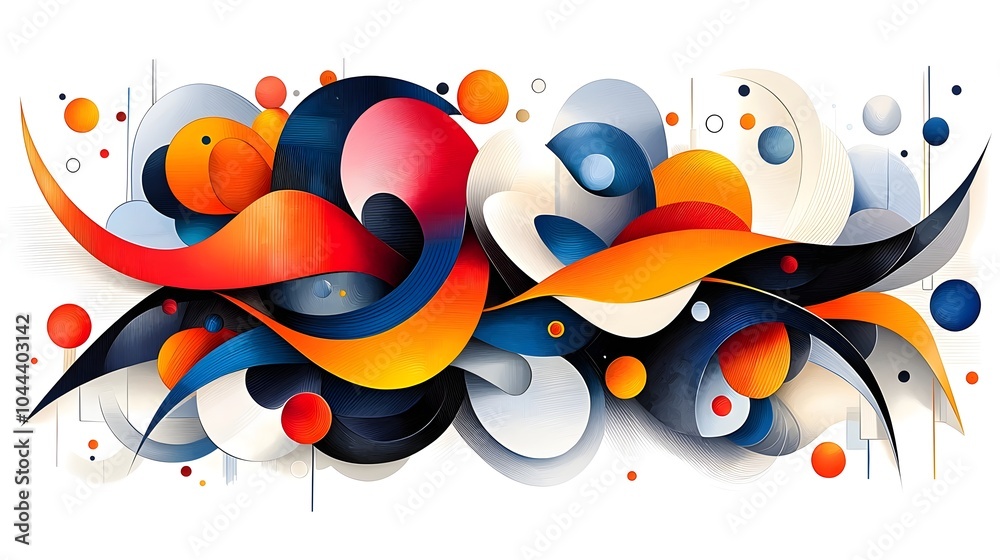 Poster abstract shape expanding and unfolding into a complex intricate geometric design showcasing the pote