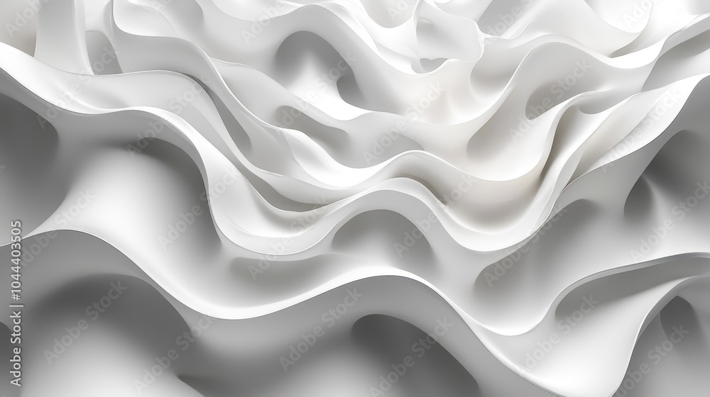 Poster abstract white curved surface with shadows and highlights