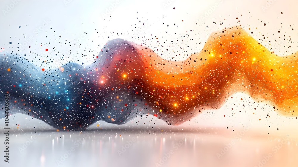 Poster binary stream expanding into a growing digital network data driven growth and technological developm