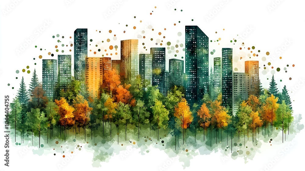 Poster digital numbers transforming into a lush forest landscape symbolizing the growth and insights gained