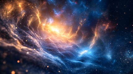 Fototapeta premium The being gently radiating waves of light that ripple through the surrounding cosmos creating a tranquil atmosphere