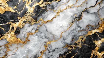 reflected abstract black white gold