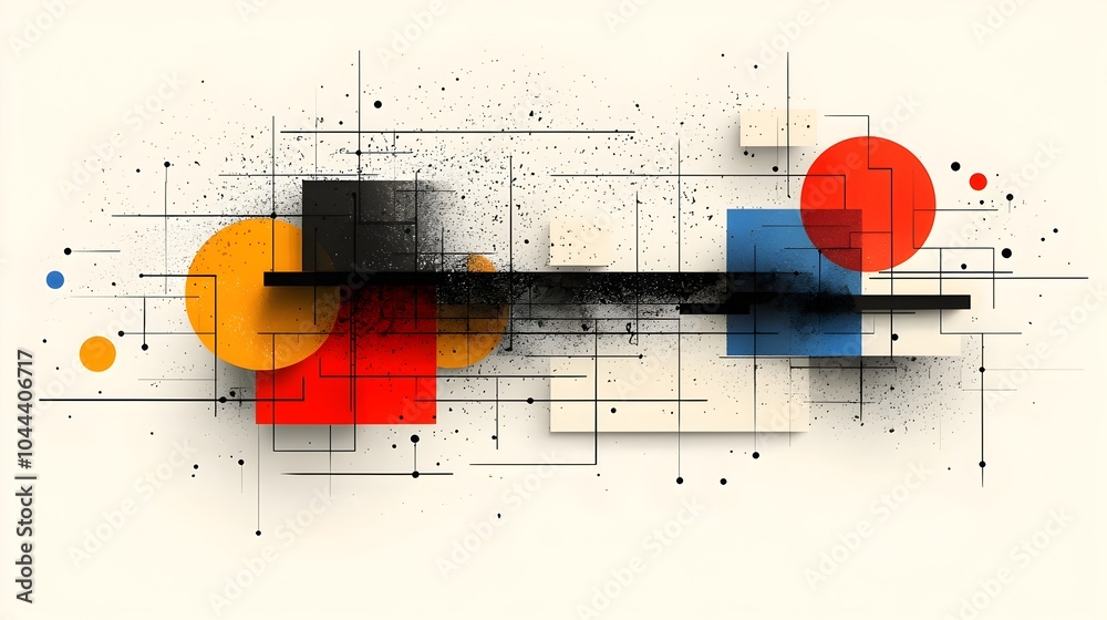 Poster transformative abstract shapes morphing into geometric patterns a captivating showcasing creativity 
