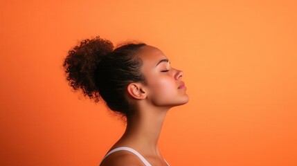 A dancer taking a deep breath backstage, nervous but determined, moments before a performance
