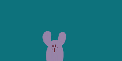 ショックを受けるウサギの吹き出しイラスト