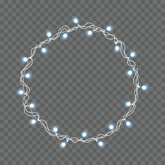 Colorful Christmas Lights Garland Circle for Holiday Decoration Vector
