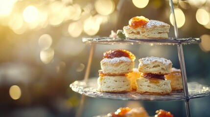 Afternoon Tea with Scones and Jam in Natural Light